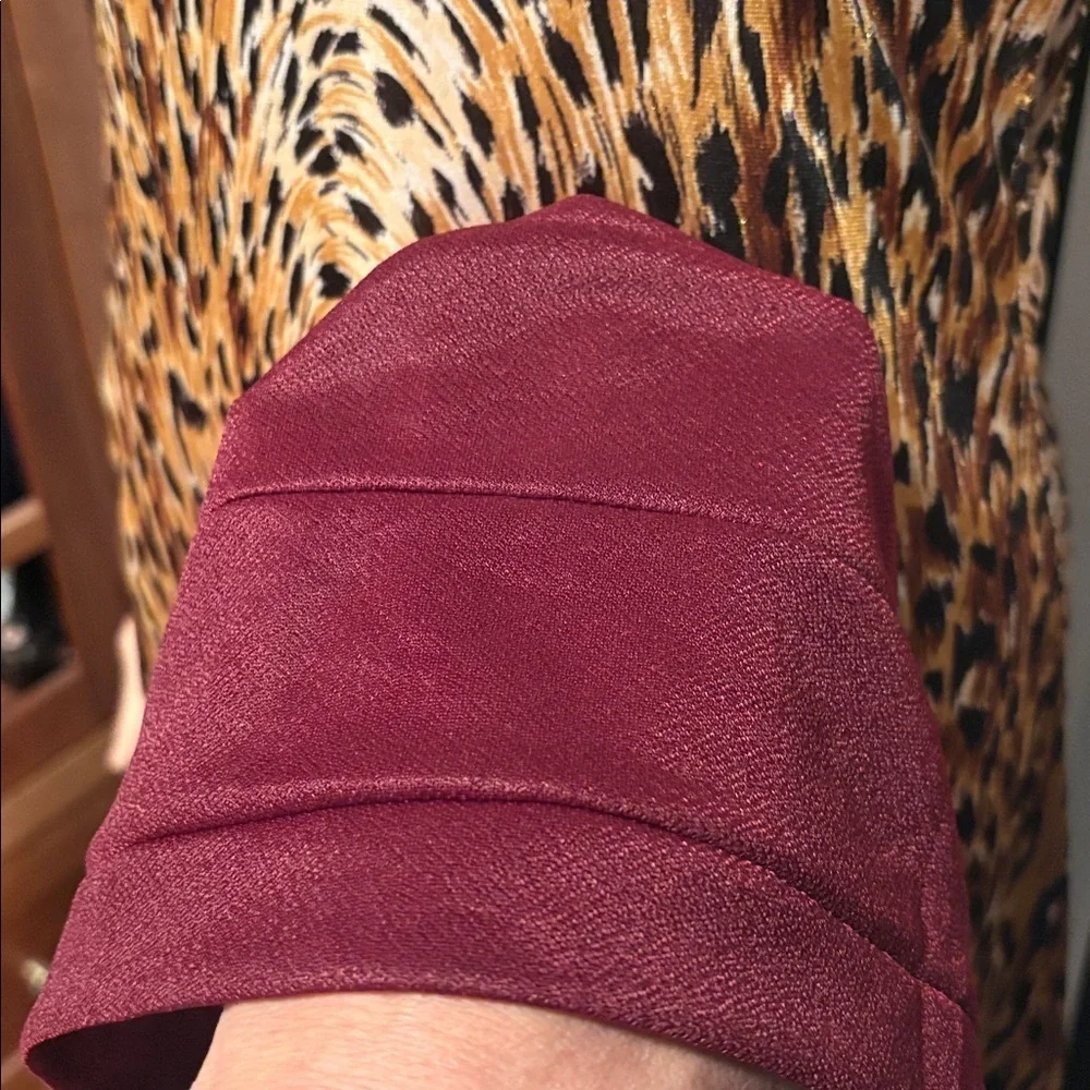 Vintage 1970s Burgundy Turban with Floral Accent